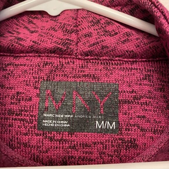 Andrew Marc New York Full Zip fleece lined knit Jacket fuchsia berry color -M - Picture 6 of 9